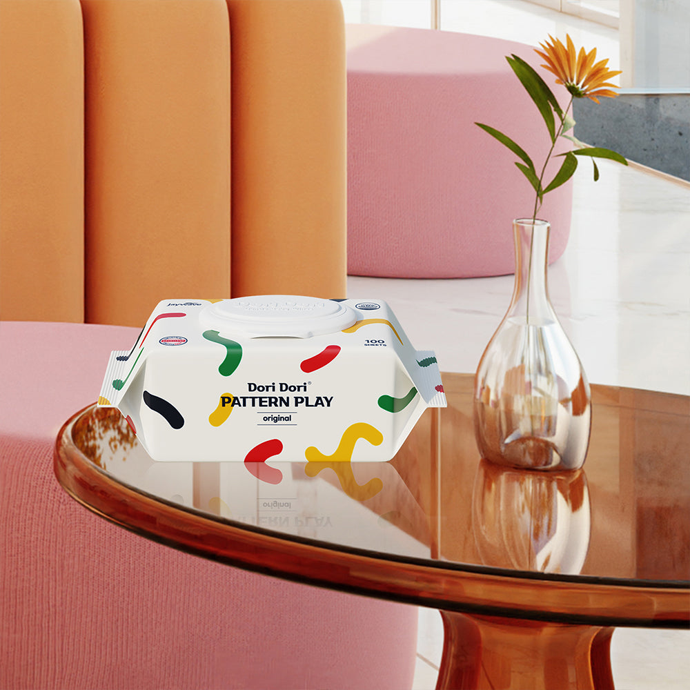 Dori Dori Pattern Play Original Plain Spunlace Thick Baby Wet wipes with CAP 100x10packs