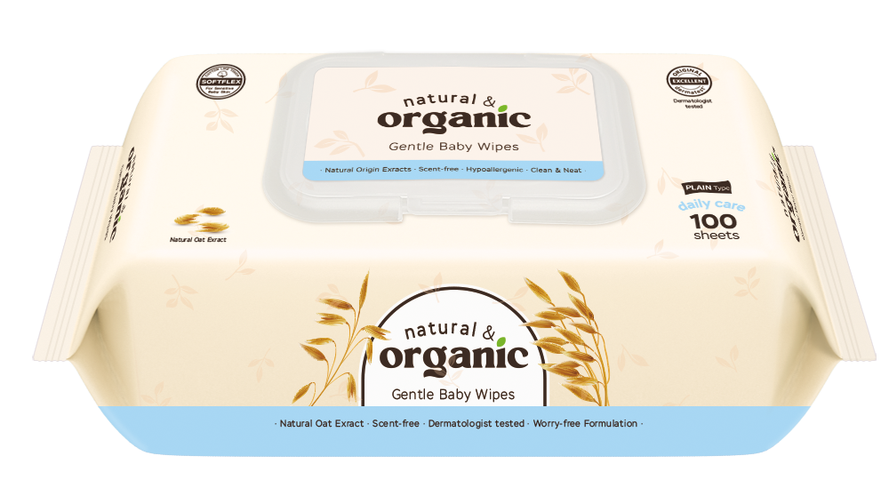 Natural & Organic Daily Care Baby Wipes, CAP type