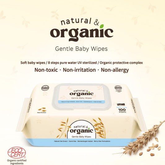 Natural & Organic Daily Care Baby Wipes, CAP type
