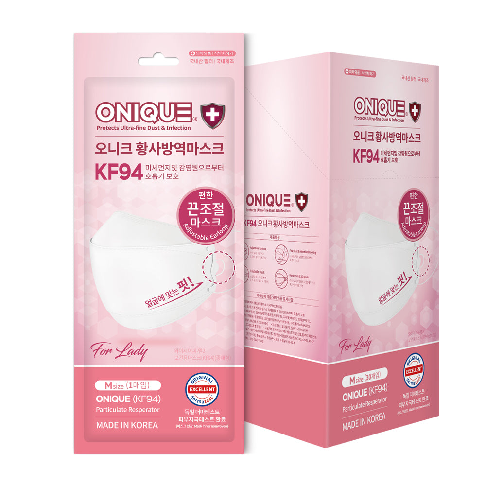 ONIQUE KF94 3D mask M size, White, BFE 99.9%