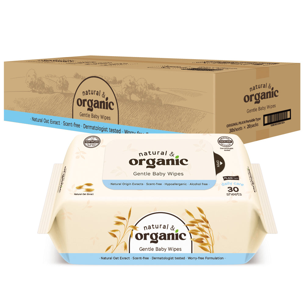 Natural & Organic Daily Care Baby Wet Wipes, Travel Pack