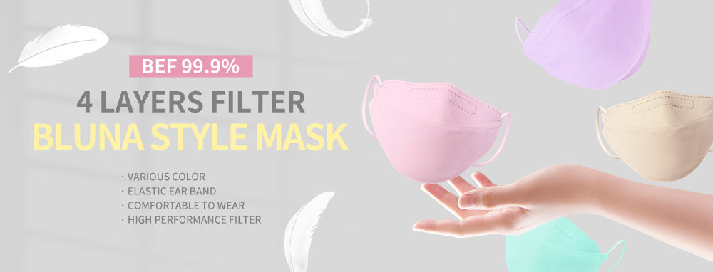 BLUNA 3D Adult Style Mask, Rose Colour, BFE 99.9%