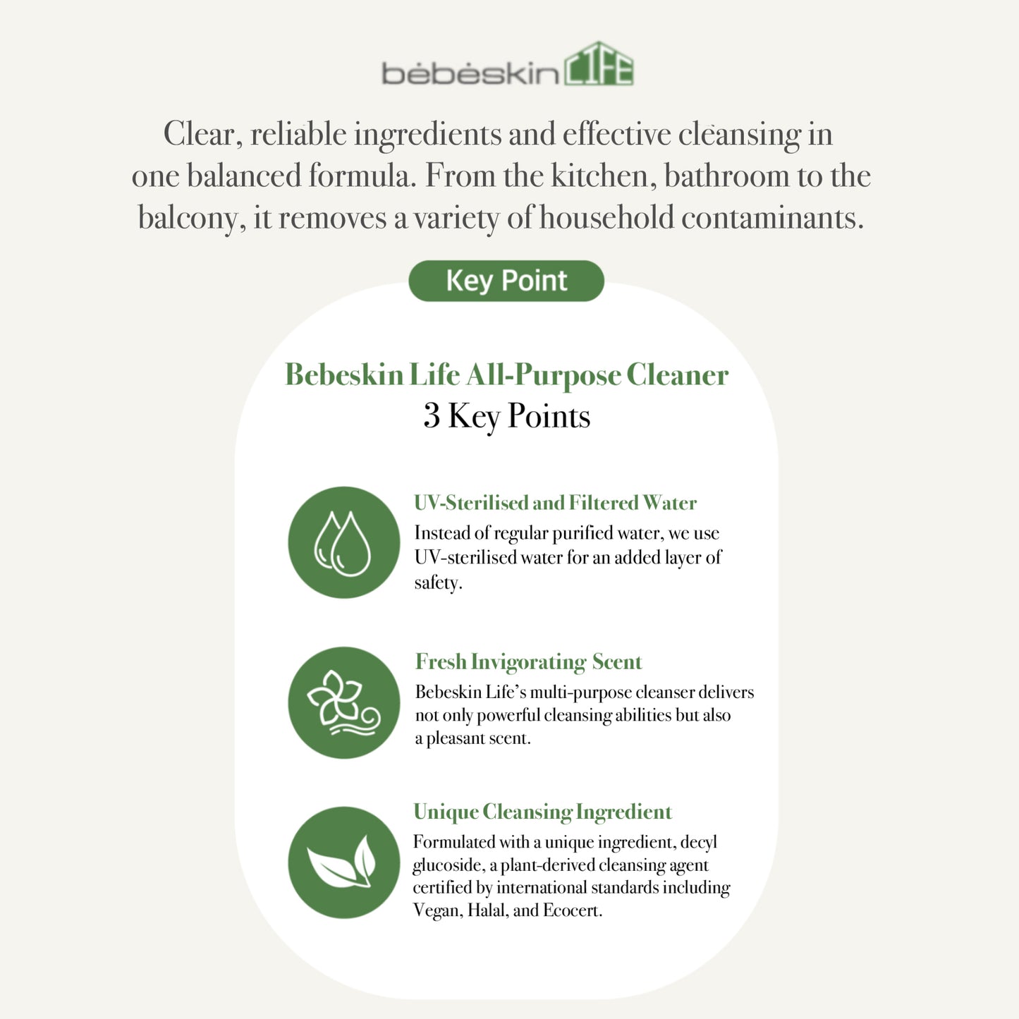 Bebeskin Life All Purpose Cleaner Grapefruit and Lemon (Vegan) 500ml