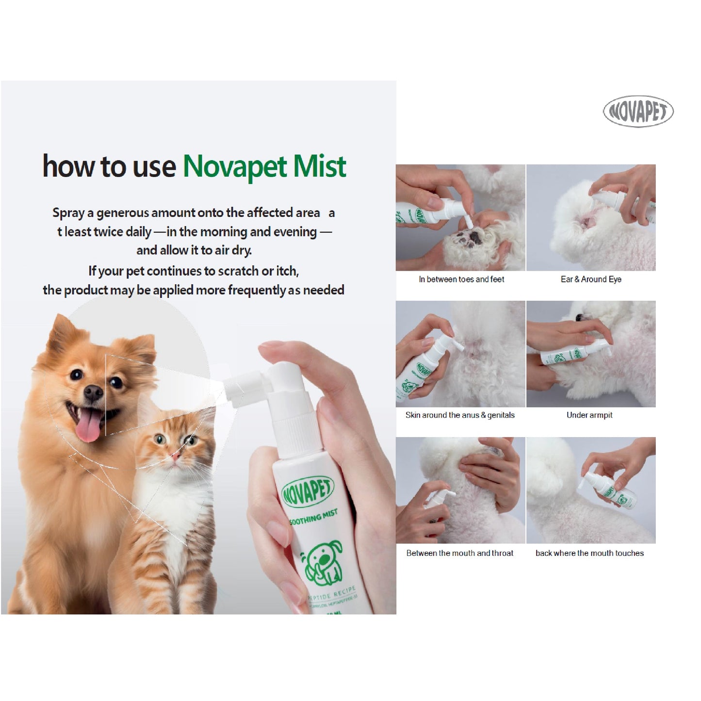 NOVAPET Soothing Mist 50ml Patented Peptide
