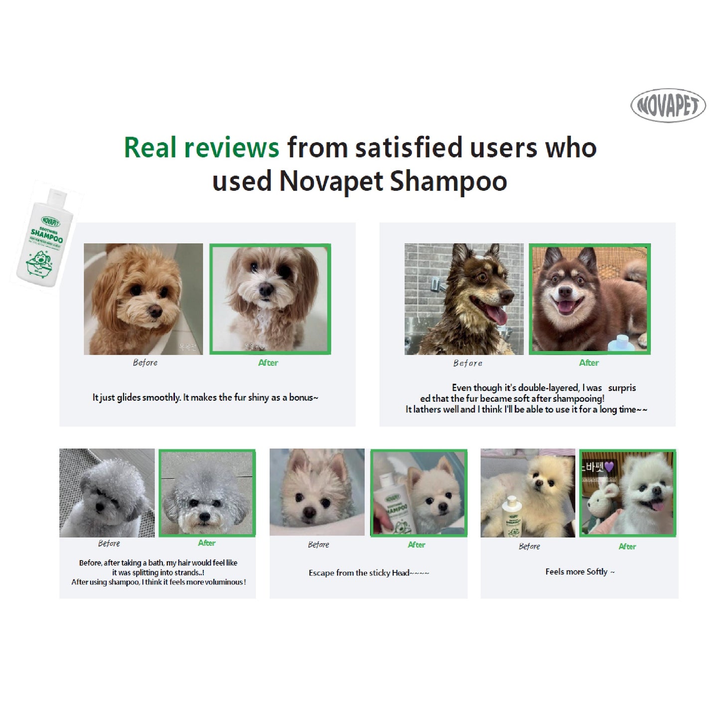 NOVAPET Soothing Shampoo 300ml Patented Peptides