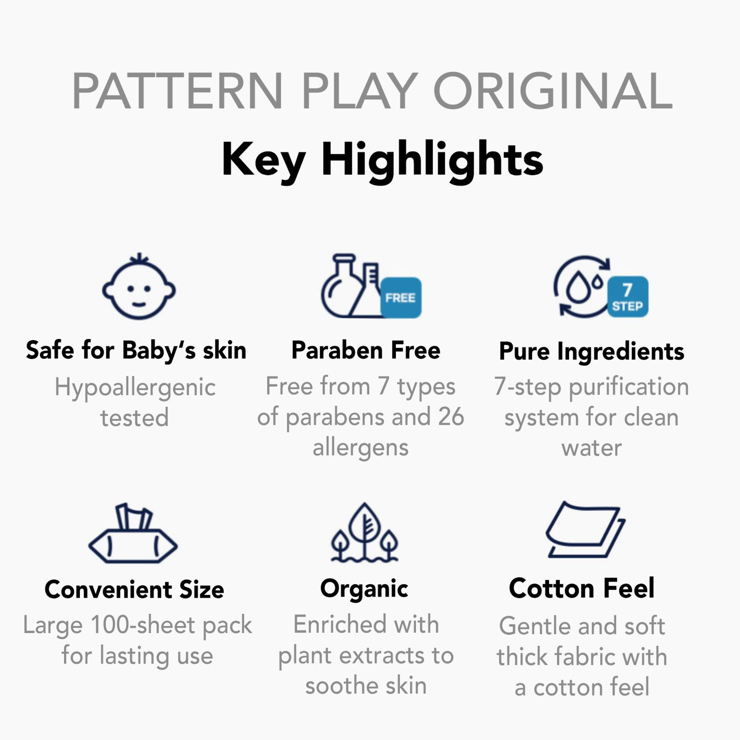 Dori Dori Pattern Play Original Plain Spunlace Thick Baby Wet wipes with CAP 100x10packs