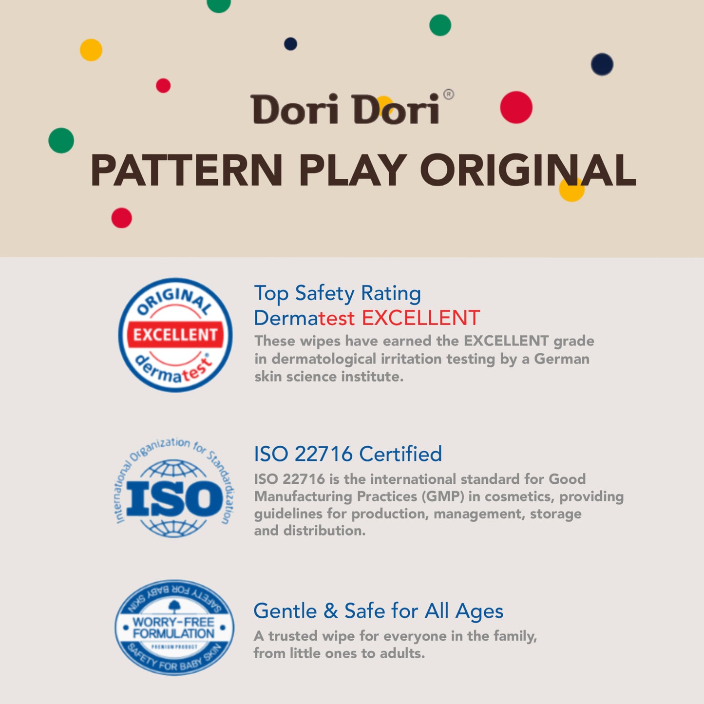 Dori Dori Pattern Play Original Plain Spunlace Thick Baby Wet wipes with CAP 100x10packs