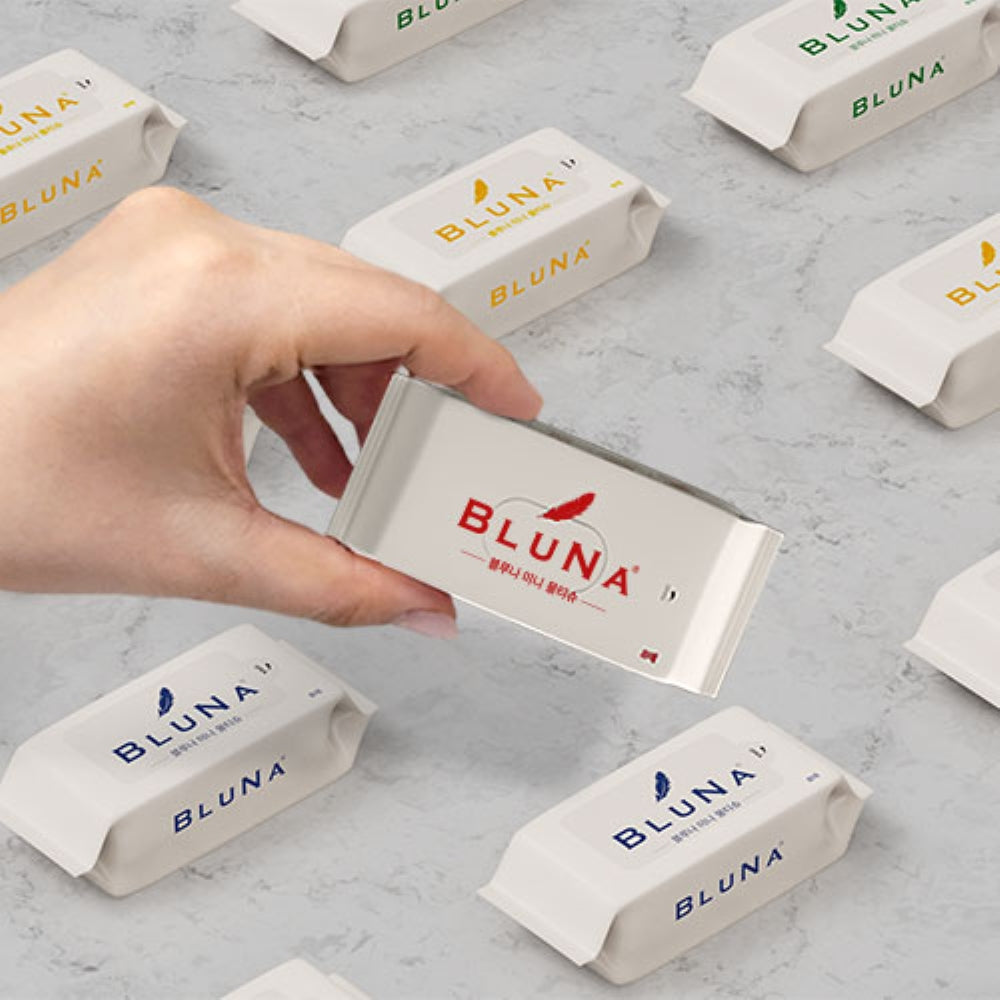 Bluna Mini pocket-sized wet wipes (8 sheets x 8 packs x 10 packs)