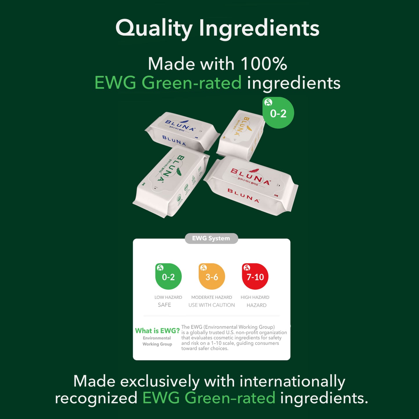 Bluna Mini pocket-sized wet wipes (8 sheets x 8 packs x 10 packs)