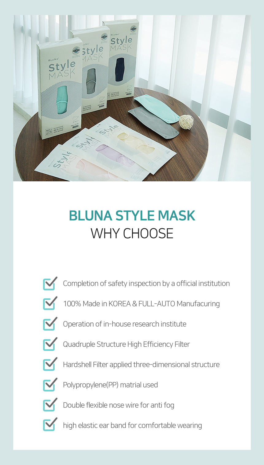 BLUNA 3D Adult Style Mask, Rose Colour, BFE 99.9%