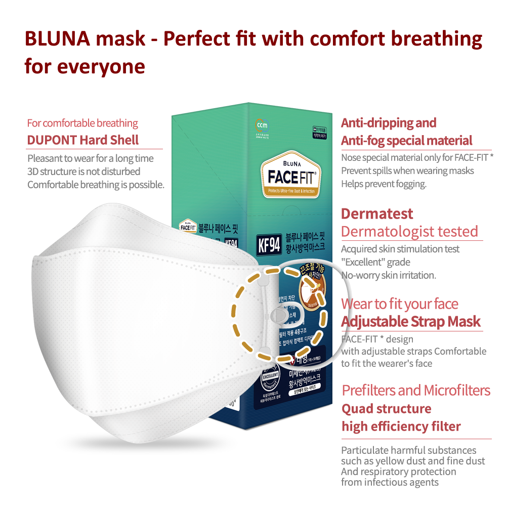 BLUNA 3D FaceFit mask [KF94] - Adults