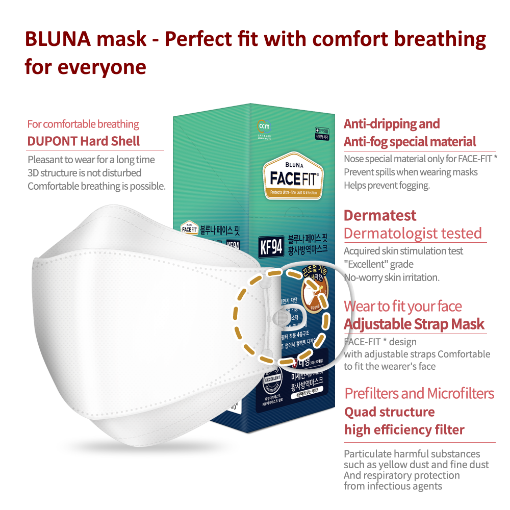 BLUNA 3D FaceFit mask [KF94] - Kids