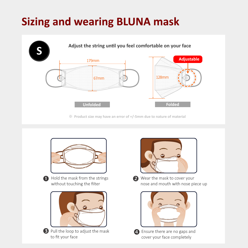 BLUNA 3D FaceFit mask [KF94] - Kids