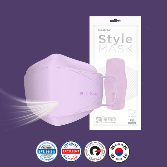 BLUNA 3D Adult Style Mask, Lilac Colour, BFE 99.9%