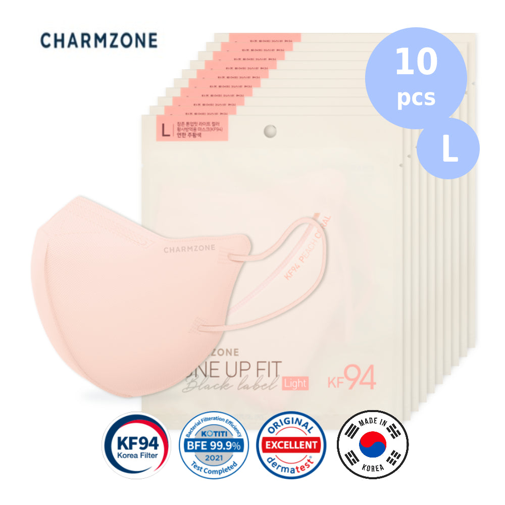 [10pcs] CHARMZONE 2D Tone Up Fit Black Label KF94 masks
