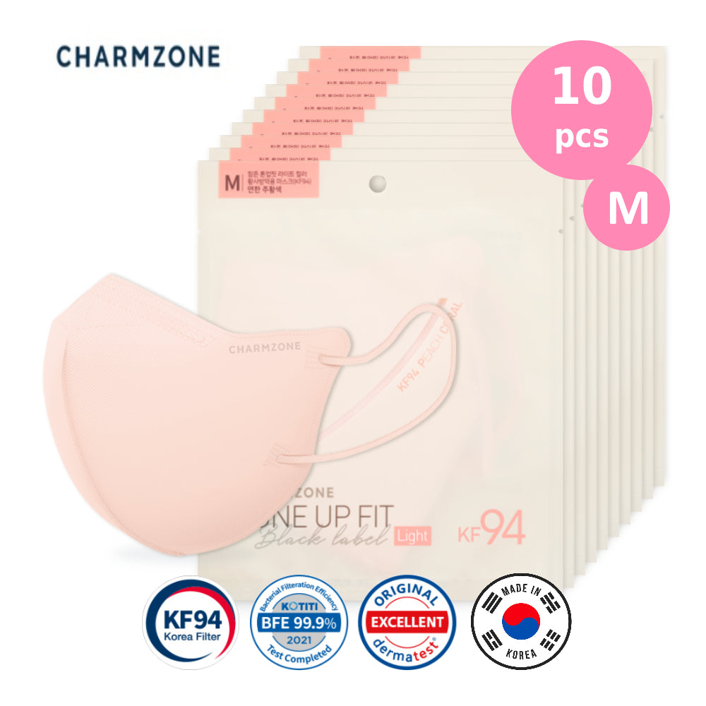 [10pcs] CHARMZONE 2D Tone Up Fit Black Label KF94 masks