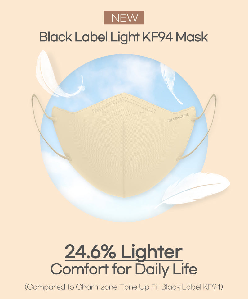 [10pcs] CHARMZONE 2D Tone Up Fit Black Label KF94 masks