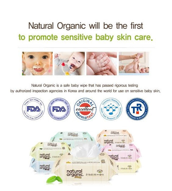 Natural Organic Original Baby Wet Wipes, Travel Pack (30 sheets)
