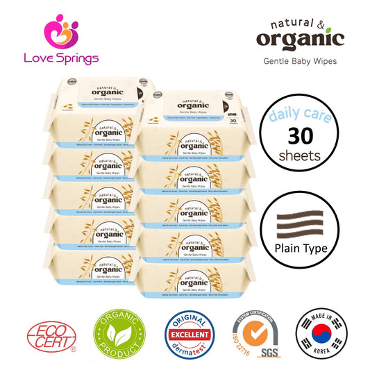 Natural & Organic Daily Care Baby Wet Wipes, Travel Pack